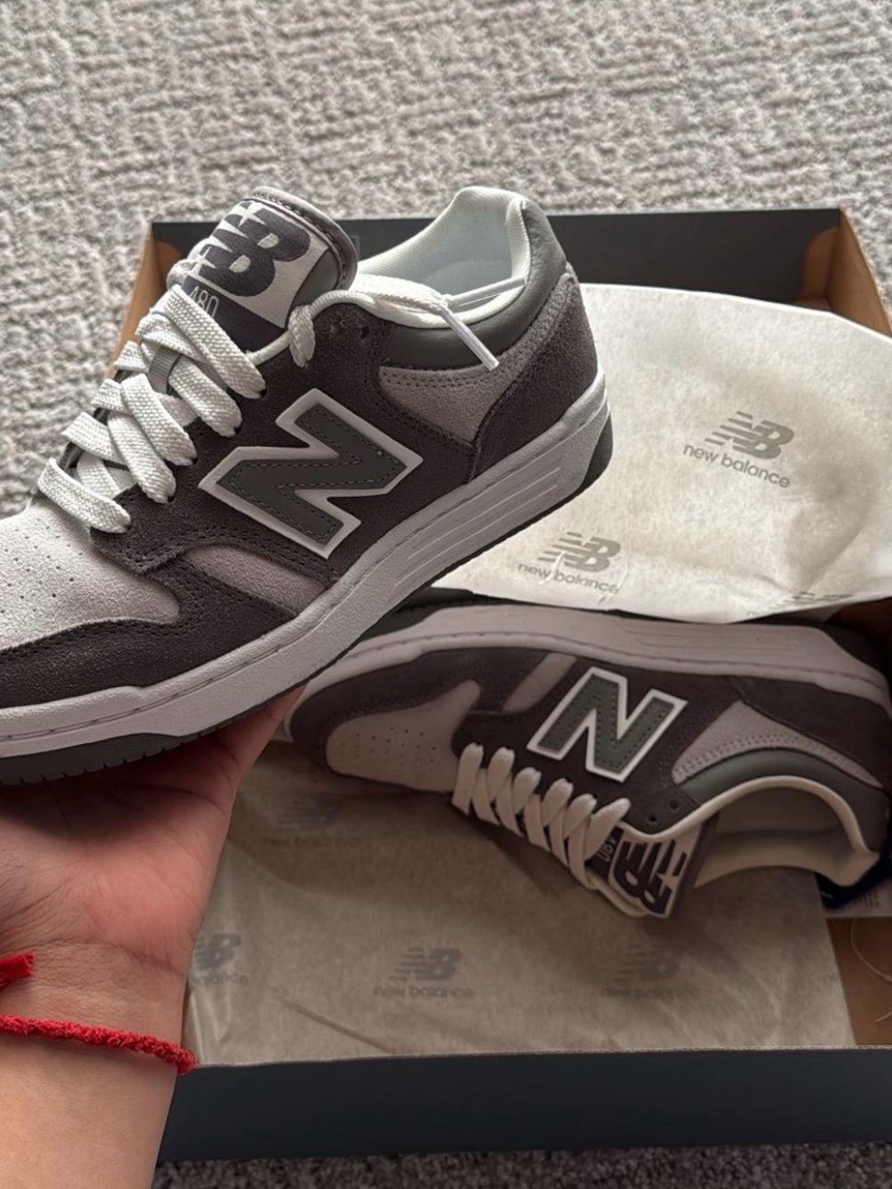 New Balance Men's Gray and White Low-Top Sneakers